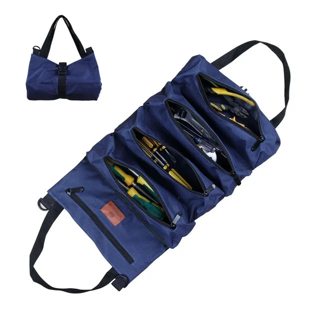 Multi-Purpose Tool Roll with 5 Zipped Pockets