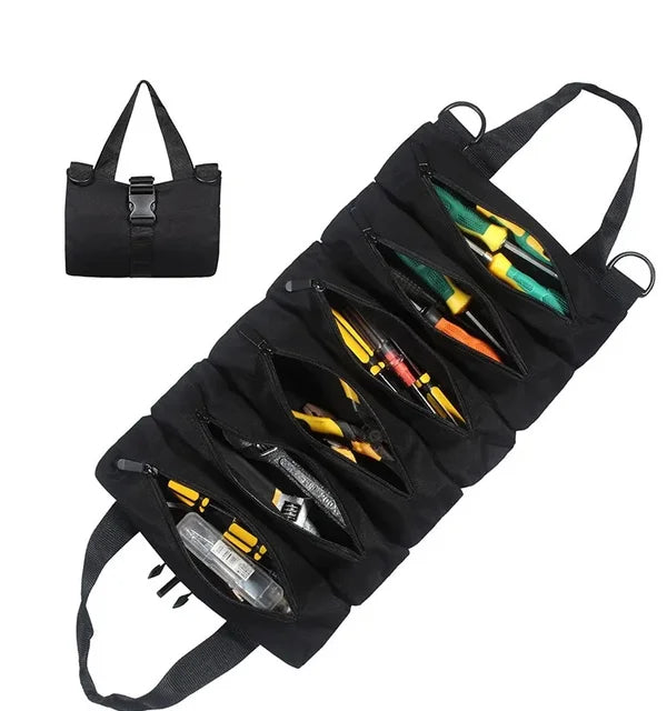 Multi-Purpose Tool Roll with 5 Zipped Pockets