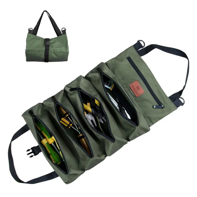 Multi-Purpose Tool Roll with 5 Zipped Pockets